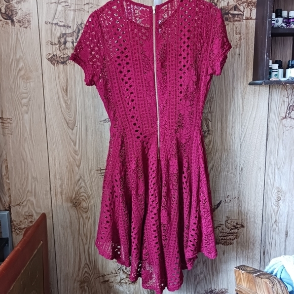 American Rag Lace Overlay Asymmetric Circle Skirt Dress Size Medi… - Picture 5 of 9